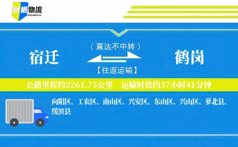 宿迁到鹤岗物流公司