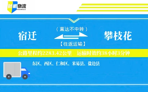 宿迁到攀枝花物流公司