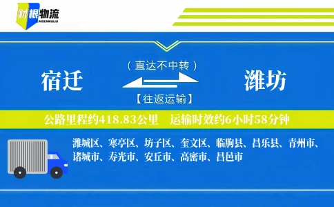 宿迁到潍坊物流公司