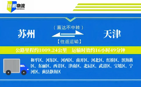 苏州到天津物流公司