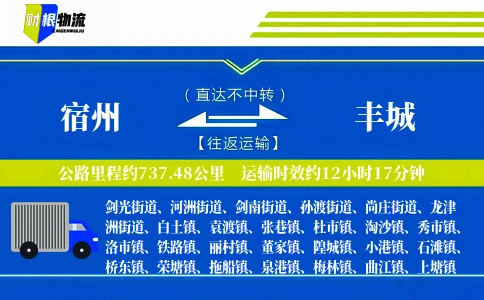 宿州到丰城物流公司