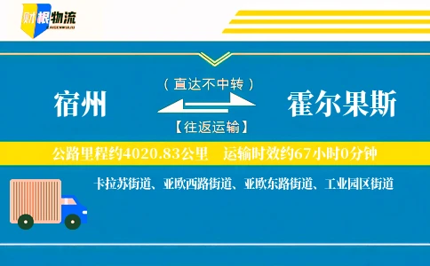 宿州到霍尔果斯物流公司