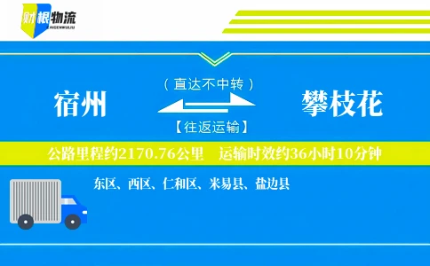 宿州到攀枝花物流公司