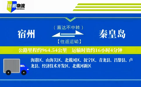 宿州到秦皇岛物流公司