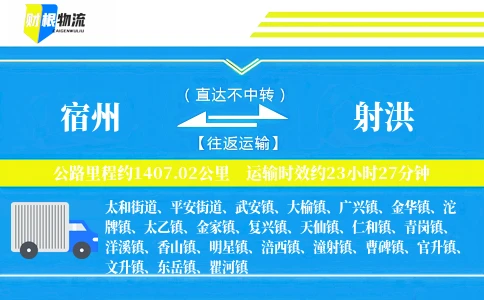 宿州到射洪物流公司