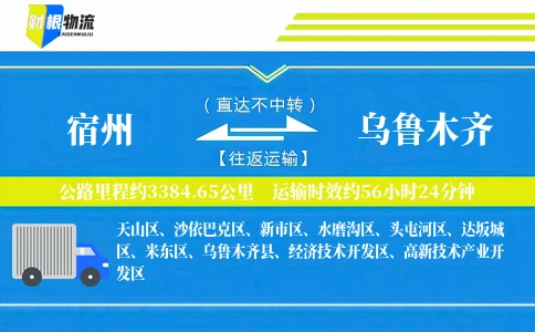 宿州到乌鲁木齐物流公司