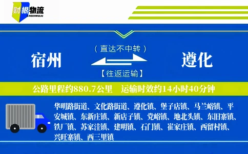 宿州到遵化物流公司