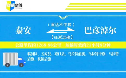 泰安到巴彦淖尔物流公司