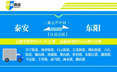 泰安到东阳物流公司
