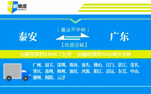 泰安到广东物流公司