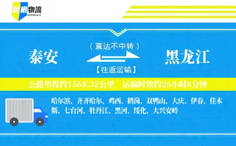泰安到黑龙江物流公司