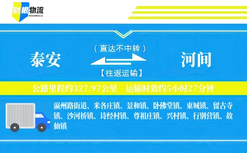 泰安到河间物流公司