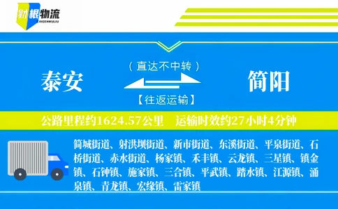 泰安到简阳物流公司