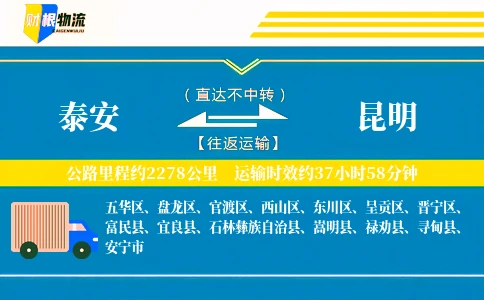 泰安到昆明物流公司