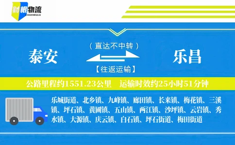 泰安到乐昌物流公司