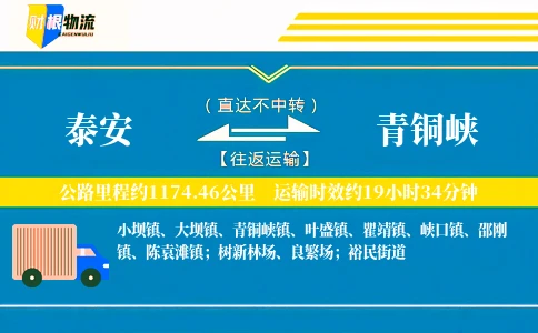 泰安到青铜峡物流公司