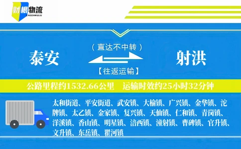 泰安到射洪物流公司