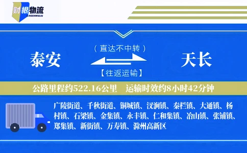 泰安到天长物流公司