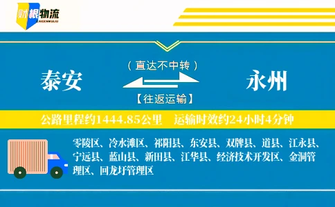 泰安到永州物流公司