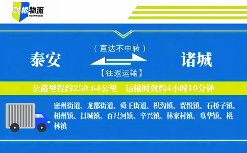 泰安到诸城物流公司