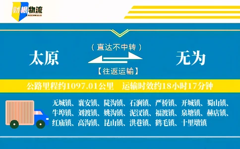 太原到无为物流公司