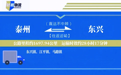 泰州到东兴物流公司