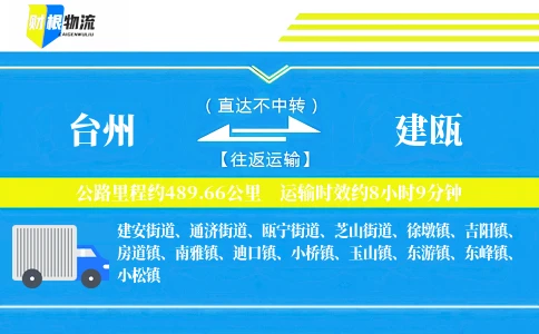 台州到建瓯物流公司