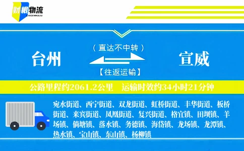 台州到宣威物流公司