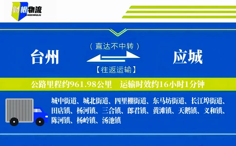 台州到应城物流公司