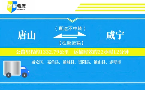 唐山到咸宁物流公司