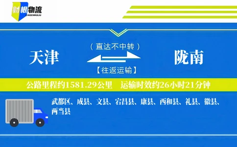天津到陇南物流公司