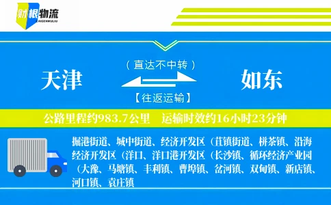 天津到如东物流公司