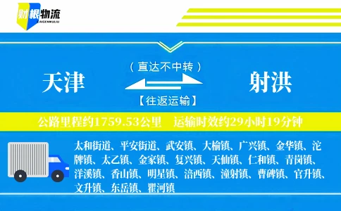 天津到射洪物流公司