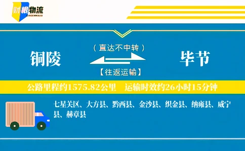 铜陵到毕节物流公司