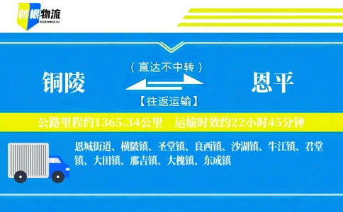 铜陵到恩平物流公司