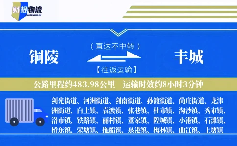铜陵到丰城物流公司