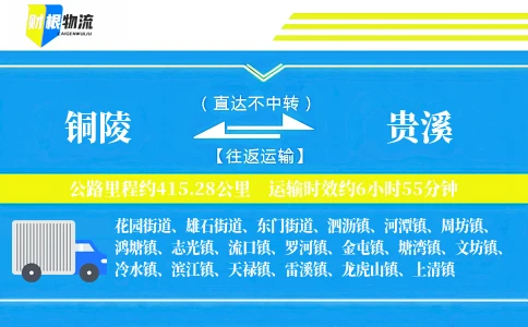 铜陵到贵溪物流公司