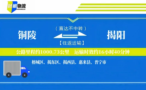 铜陵到揭阳物流公司