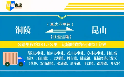铜陵到昆山物流公司