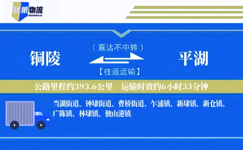 铜陵到平湖物流公司