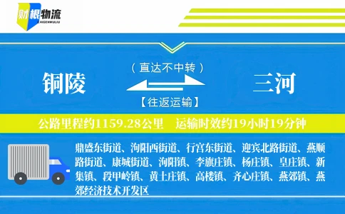 铜陵到三河物流公司