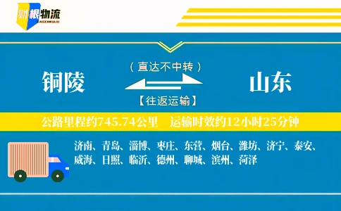 铜陵到山东物流公司
