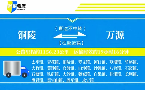 铜陵到万源物流公司