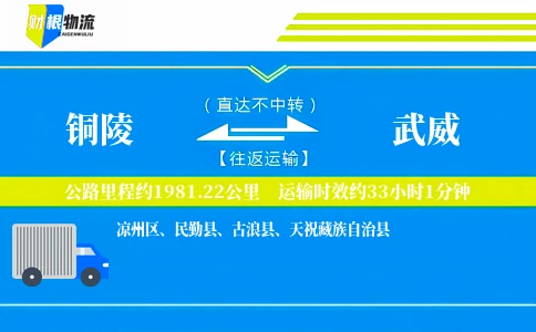 铜陵到武威物流公司