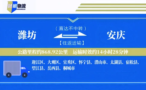 潍坊到安庆物流公司