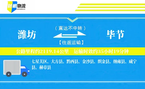 潍坊到毕节物流公司
