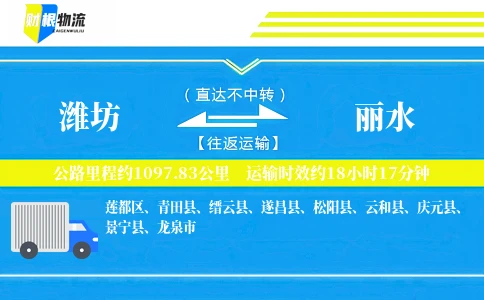 潍坊到丽水物流公司