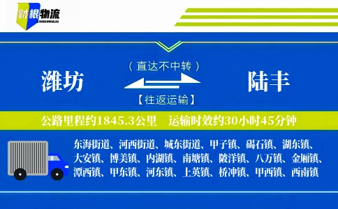 潍坊到陆丰物流公司