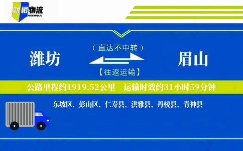 潍坊到眉山物流公司
