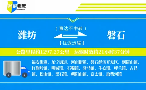 潍坊到磐石物流公司